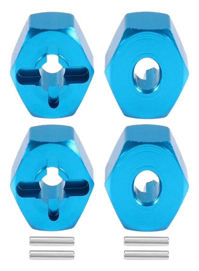 UURCSKY 8pcs/Set Aluminum 12mm Wheel Hex Hubs Drive Adapter 5mm Thickness with 2x10mm pins for Redcat Axial HSP WLtoys Himoto Truck Model Car Upgrade Parts(Blue) - Image 3